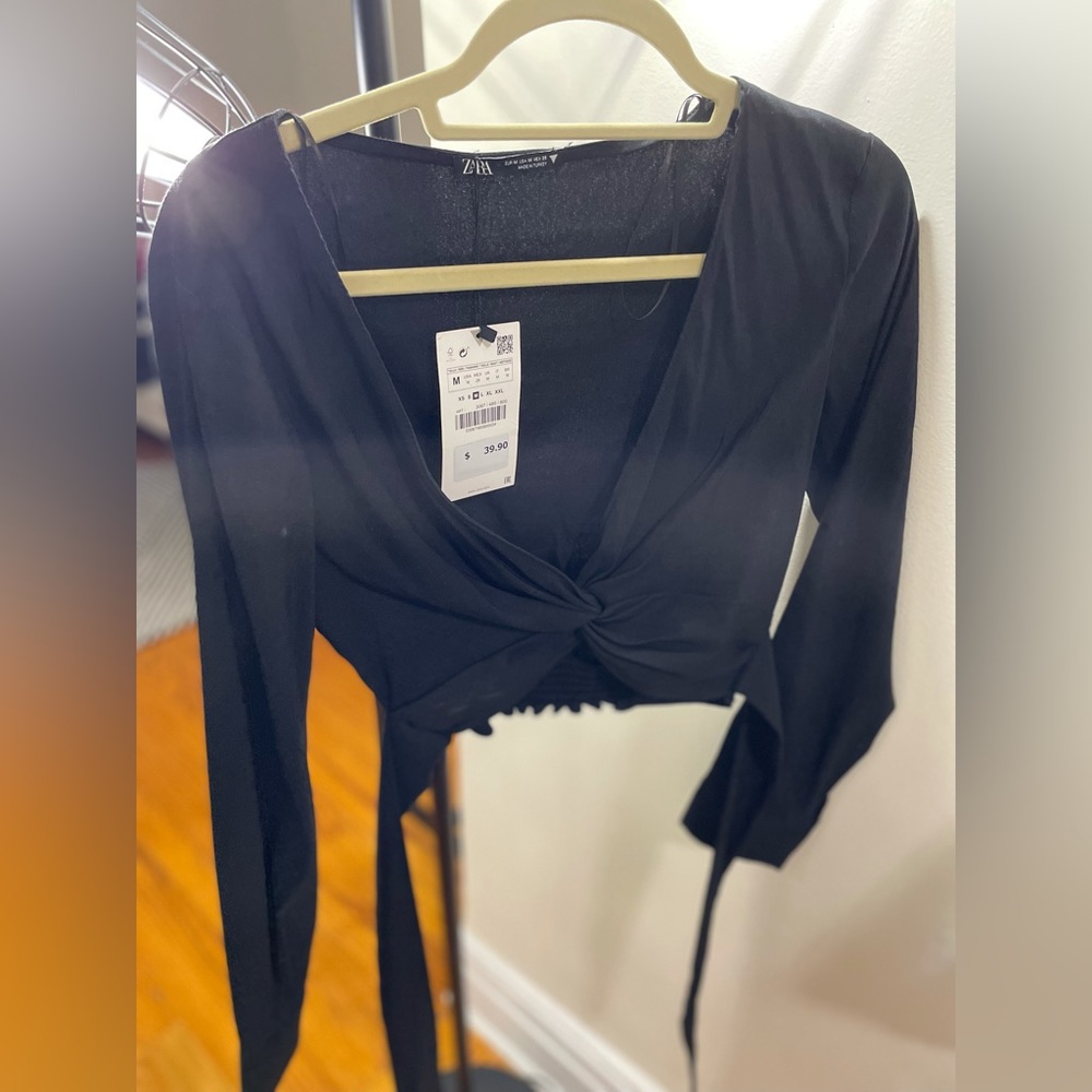 Zara black cropped top.